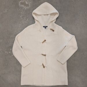 Chaps Cream Hooded Cardigan